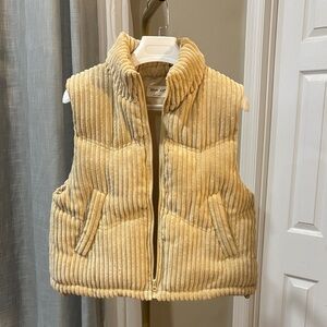 New New In Tan Corduroy Puffer Vest fits Small